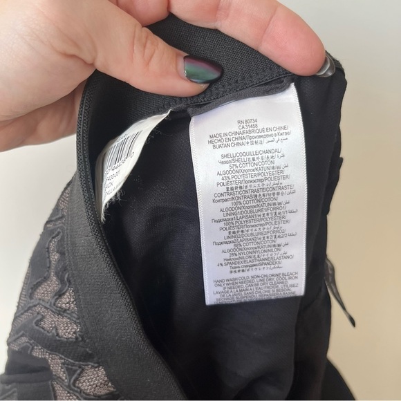 BCBGMAXAZRIA Keary High-Low Midi Geometric Burnout Mesh Lace Skirt M - Picture 7 of 8